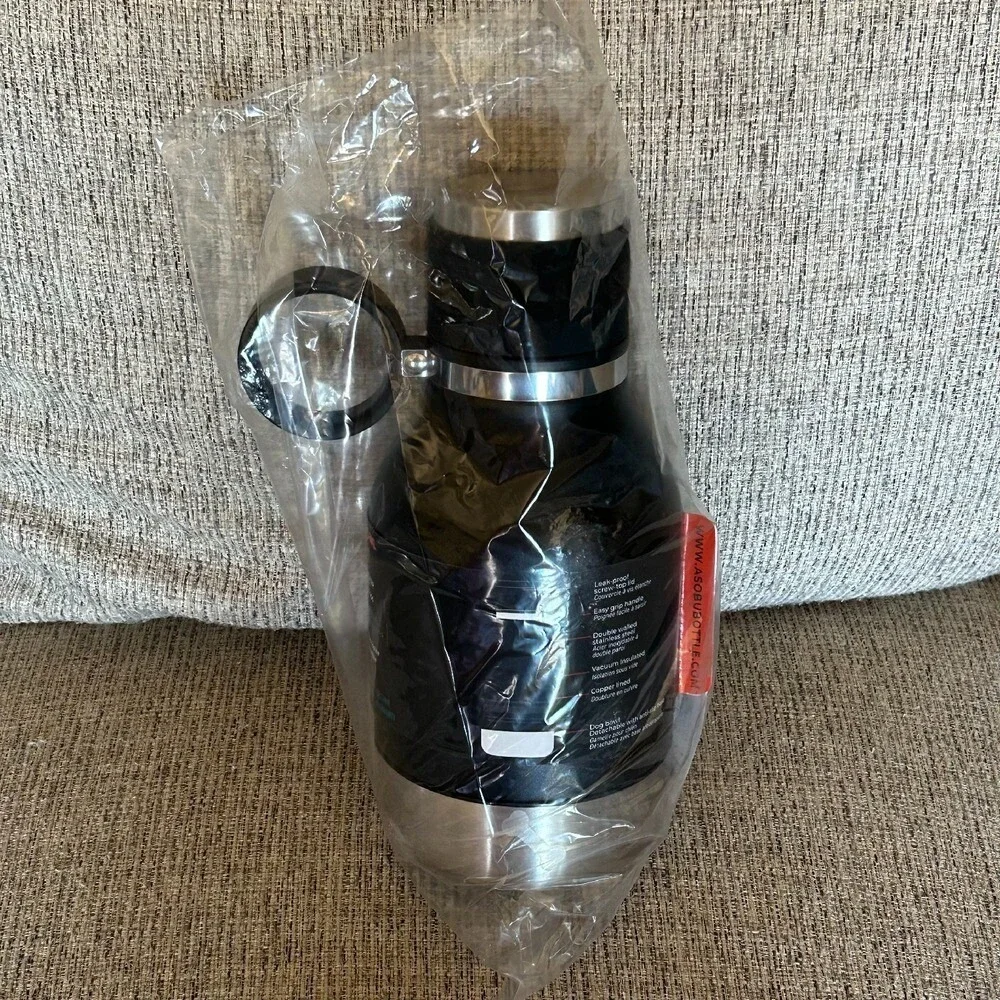 Asobu Dog Bowl 12oz Insulated Water Bottle 37oz Detachable Bowl Base NIB Travel